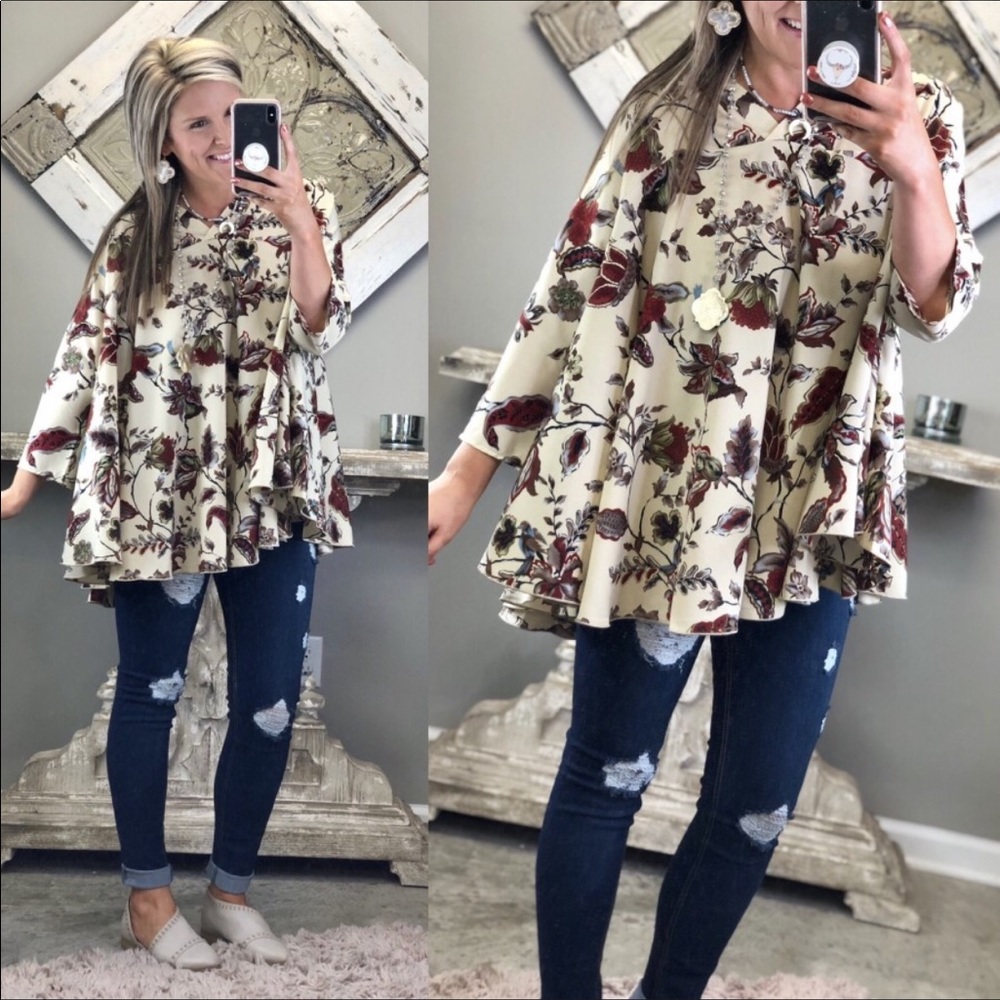 Flower print blouse
